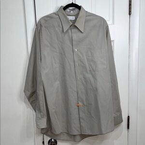 Two Van Heusen Button Down Shirts Yellow and Tan 17 XL